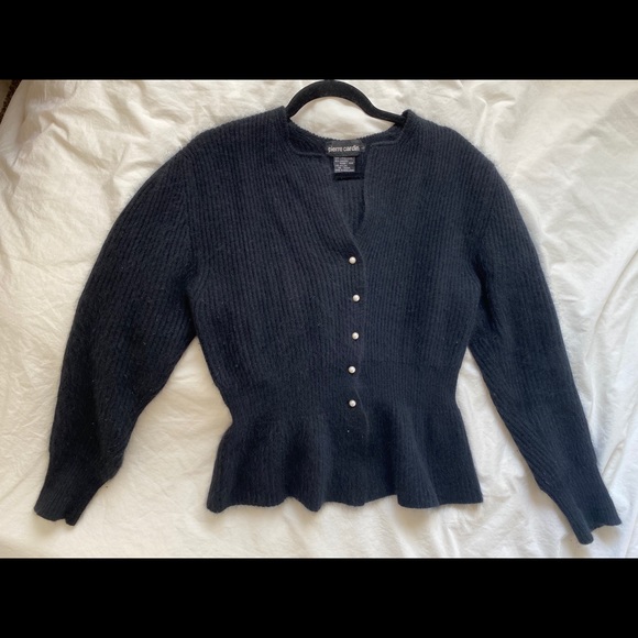 Pierre Cardin Peplum Wool Cardigan - Picture 2 of 5